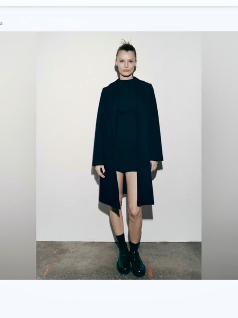 Zara Felt Texture Coat in Black Size Medium - Picture 10 of 14